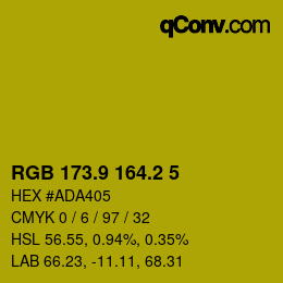 カラーコード: RGB 173.9 164.2 5 | qconv.com