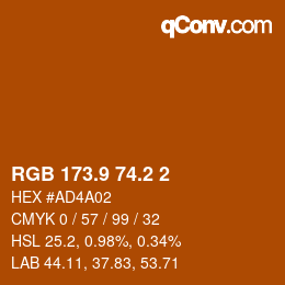 カラーコード: RGB 173.9 74.2 2 | qconv.com