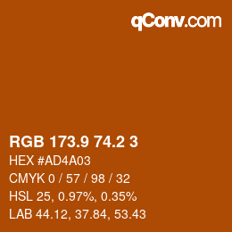 カラーコード: RGB 173.9 74.2 3 | qconv.com