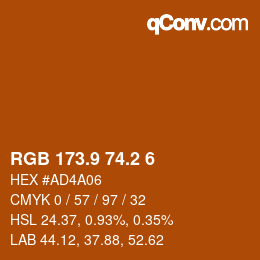 カラーコード: RGB 173.9 74.2 6 | qconv.com