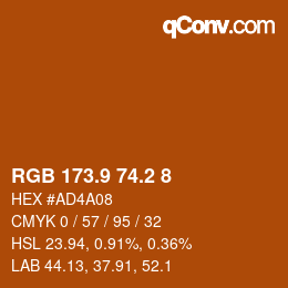 Color code: RGB 173.9 74.2 8 | qconv.com
