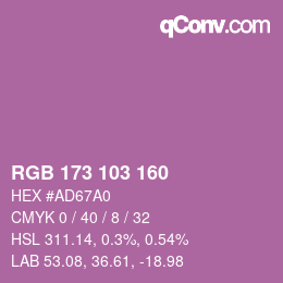颜色代码: RGB 173 103 160 | qconv.com