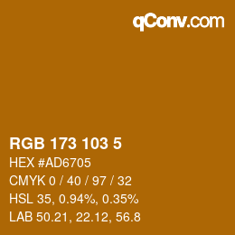 Color code: RGB 173 103 5 | qconv.com