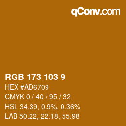 カラーコード: RGB 173 103 9 | qconv.com
