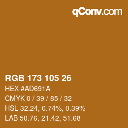 颜色代码: RGB 173 105 26 | qconv.com