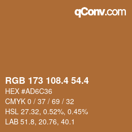 カラーコード: RGB 173 108.4 54.4 | qconv.com