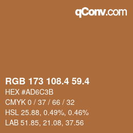 カラーコード: RGB 173 108.4 59.4 | qconv.com