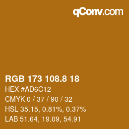 カラーコード: RGB 173 108.8 18 | qconv.com