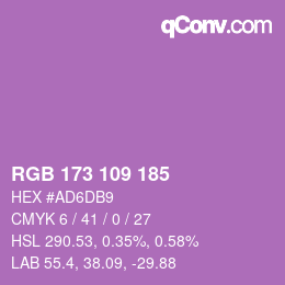 Code couleur: RGB 173 109 185 | qconv.com