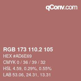 カラーコード: RGB 173 110.2 105 | qconv.com