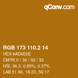 カラーコード: RGB 173 110.2 14 | qconv.com