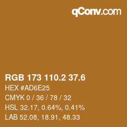 カラーコード: RGB 173 110.2 37.6 | qconv.com