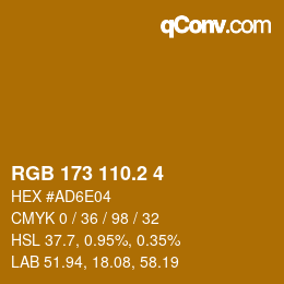 カラーコード: RGB 173 110.2 4 | qconv.com