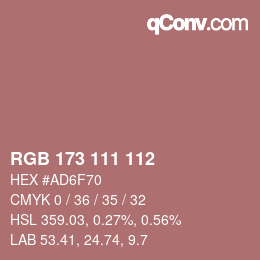 Color code: RGB 173 111 112 | qconv.com