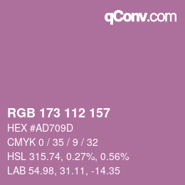 颜色代码: RGB 173 112 157 | qconv.com