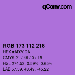 Color code: RGB 173 112 218 | qconv.com