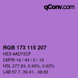 Farbcode: RGB 173 115 207 | qconv.com