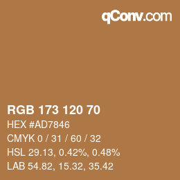 カラーコード: RGB 173 120 70 | qconv.com