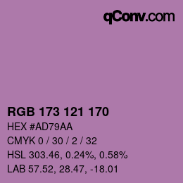 Farbcode: RGB 173 121 170 | qconv.com