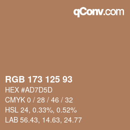 Farbcode: RGB 173 125 93 | qconv.com