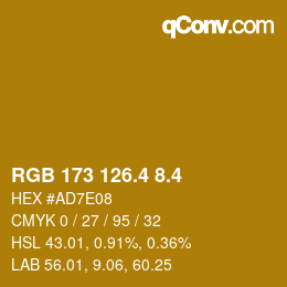 カラーコード: RGB 173 126.4 8.4 | qconv.com