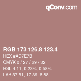 カラーコード: RGB 173 126.8 123.4 | qconv.com