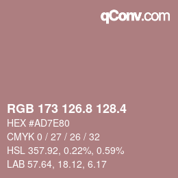 カラーコード: RGB 173 126.8 128.4 | qconv.com