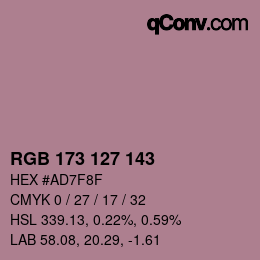 颜色代码: RGB 173 127 143 | qconv.com