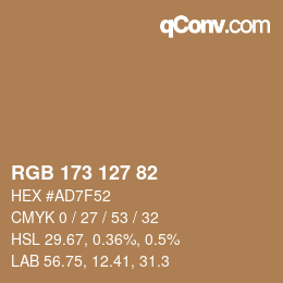 颜色代码: RGB 173 127 82 | qconv.com