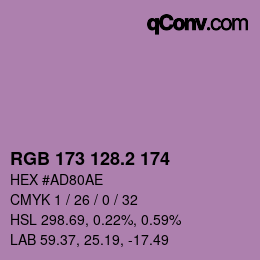 カラーコード: RGB 173 128.2 174 | qconv.com