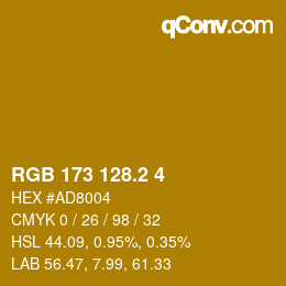 カラーコード: RGB 173 128.2 4 | qconv.com