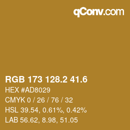 カラーコード: RGB 173 128.2 41.6 | qconv.com