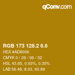 カラーコード: RGB 173 128.2 6.6 | qconv.com