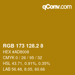 カラーコード: RGB 173 128.2 8 | qconv.com