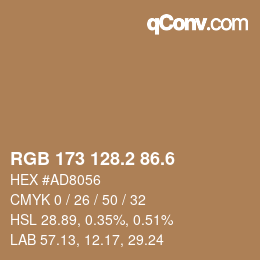 カラーコード: RGB 173 128.2 86.6 | qconv.com