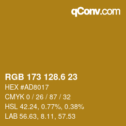 カラーコード: RGB 173 128.6 23 | qconv.com