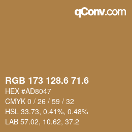カラーコード: RGB 173 128.6 71.6 | qconv.com
