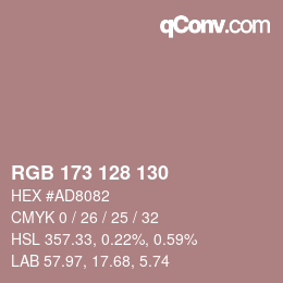 Código de color: RGB 173 128 130 | qconv.com