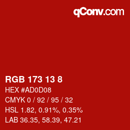 Color code: RGB 173 13 8 | qconv.com