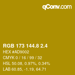 カラーコード: RGB 173 144.8 2.4 | qconv.com