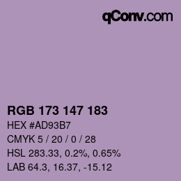 Farbcode: RGB 173 147 183 | qconv.com