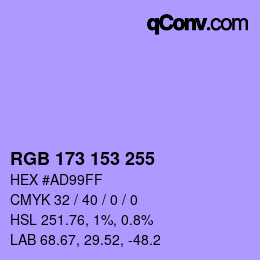 Color code: RGB 173 153 255 | qconv.com