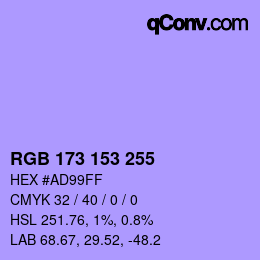 Color code: RGB 173 153 255 | qconv.com