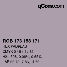 Color code: RGB 173 158 171 | qconv.com