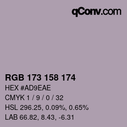 颜色代码: RGB 173 158 174 | qconv.com