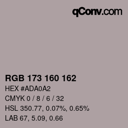 Color code: RGB 173 160 162 | qconv.com