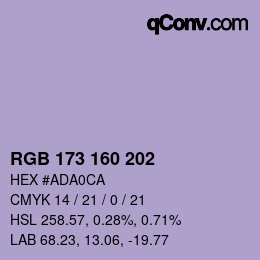 カラーコード: RGB 173 160 202 | qconv.com