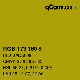 カラーコード: RGB 173 160 8 | qconv.com