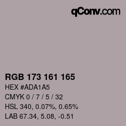 カラーコード: RGB 173 161 165 | qconv.com