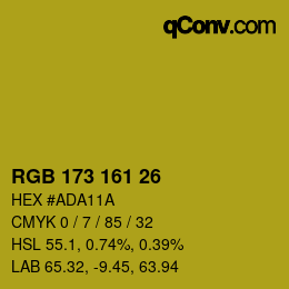 颜色代码: RGB 173 161 26 | qconv.com